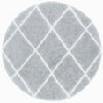 thumbnail image 3 of Bliss Rugs Transitional Diamond 7'10'' Round Silver and White Polypropylene Indoor Area Rug, 7'10'' Round, 3 of 5