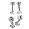 thumbnail image 1 of Yinanstore 4 Pieces Tragus Lip Ear Stud Body Piercing 3mm, 1 of 8