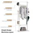 thumbnail image 6 of Lisonu Solid Wood Coat Rack 70.8in - White Free-Standing Hall Tree for Entryway & Living Room, Rubberwood Upright Hanger, Compact 23.5 x 11 x 70.8 in, Easy Assembly, Natural Finish, 6 of 12