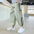 thumbnail image 4 of HOMADLES Boys Cargo Joggers Pants Elastic Waist Stretch Hiking Casual Outdoor, Jogger Pants Green 13 T, 4 of 4