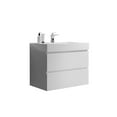 thumbnail image 4 of 30" Bathroom Vanity with Wall-Mounted Design and Large Storage, Modern Minimalist Floating Vanity with 1-Piece Sink Basin, for Bathrooms, White, 4 of 9