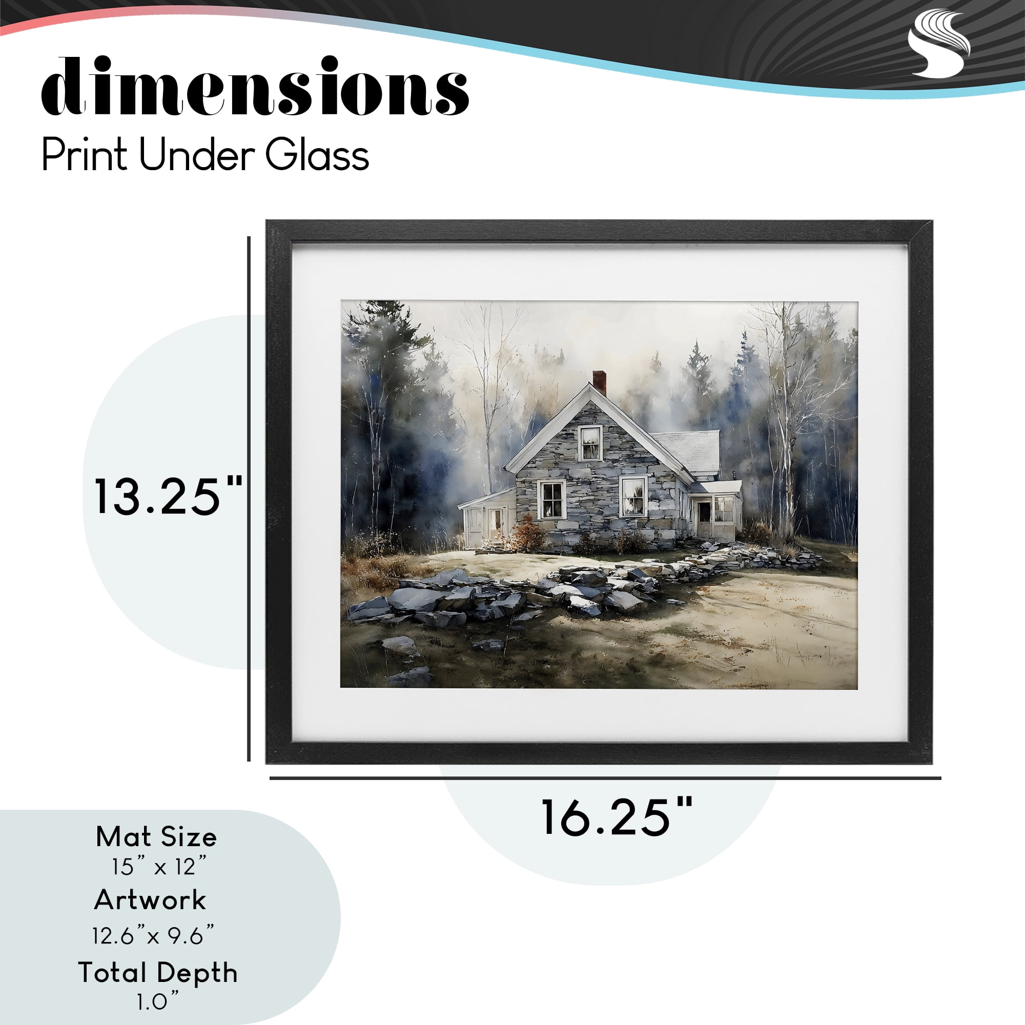 Stupell Industries Rustic Cottage Among the Trees Black Framed Print Under Glass, design by Franklyn Gregory
