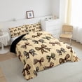 thumbnail image 4 of Feelyou Chic Ribbon Teens Bedding Comforter Set, Fashion Leopard Print Bowknot Twin Comforter Sets, Kawaii Cartoon Bow-tie Reversible Bedding Set, Ultra Soft Bedroom Decor, 2pcs, 4 of 9