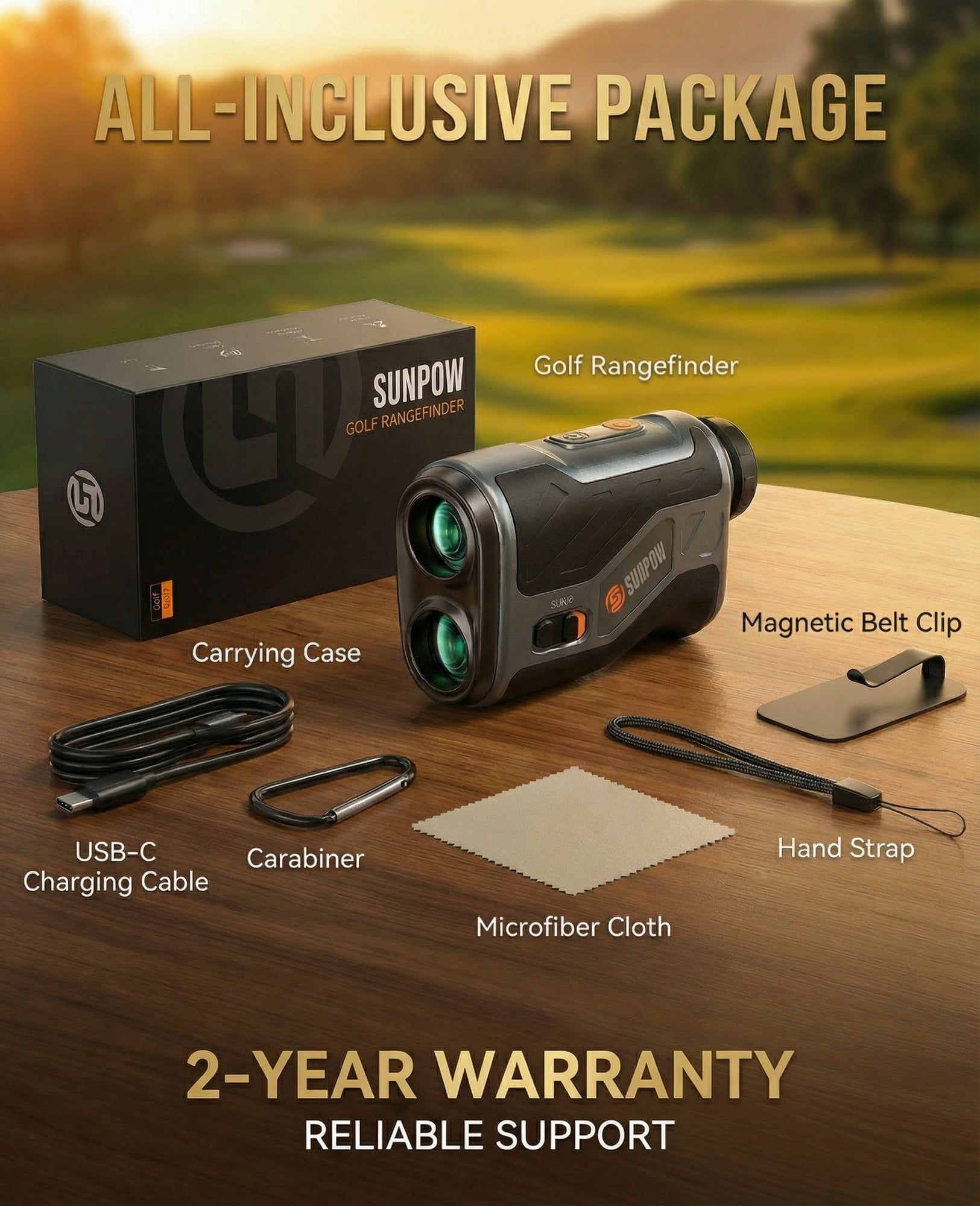 Golf Rangefinder with Slope 1200 Yards Laser Range Finder Golf, 7X Magnification Flag Pole Lock Vibration Rechargeable Magnetic Range Finder for Golf & Hunting