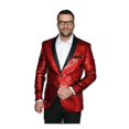 thumbnail image 3 of Men's Shiny Sequin Paisley Blazer Dinner Jacket Slim Fit Shark Skin By Alberto nardoni Brand Designer, 3 of 3