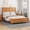 Natural, variant on GDF Studio King Size Solid Wood Sleigh Bed with Tall Headboard and Storage Bench, Walnut