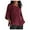 Wine, variant on Frostluinai Women Plus Size Casual Loose Solid Color 3/4 Sleeve Round Neck Tunic Shirt Blouse Top