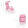 thumbnail image 2 of Best Choice Products Folding Zero Gravity Recliner Patio Lounge Chair w/ Canopy Shade, Headrest, Tray - Carnation, 2 of 7