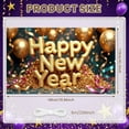 thumbnail image 2 of Gold Glitter Happy New Year Banner 3D Letters New Year Display Festive Ribbons Metallic Balloons Festive Backdrop for New Year Party Holiday Celebration New Year Eve, 2 of 9