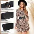 thumbnail image 3 of Women Wide Waist Belt Stretchy Elastic Vintage Belts for Dress Ladies Belt with Circle Buckle, 3 of 11