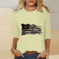 thumbnail image 6 of Dazajoo 4th of July 3/4 Length Sleeve Womens Tops American Flag Star Stripe Shirts USA Flag Patriotic T Shirt Summer Casual Independence Day Tee Tops for Women 2024 Flash Deals Today,Khaki,L, 6 of 6