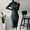 Black, variant on WILLBEST and Women Womens Long Sleeve Turtleneck Sweater Dresses Knitted Bodycon Midi Dresses