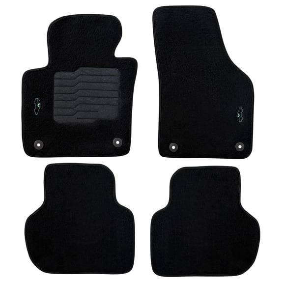ecoMats Carpet Floor mats Custom Fit for 2011 to 2018 Volkswagen Jetta with Non-Slip Driver Heel Pad and Safety Locks, Front and Rear, Black