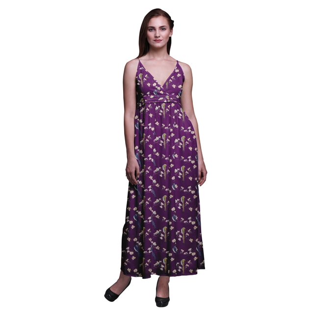 Bimba Robe Longue d'Été Sans Manches à Imprimé Teinture sur Nœuds Décontractée Maxi de Plage pour Femmes-TTTG