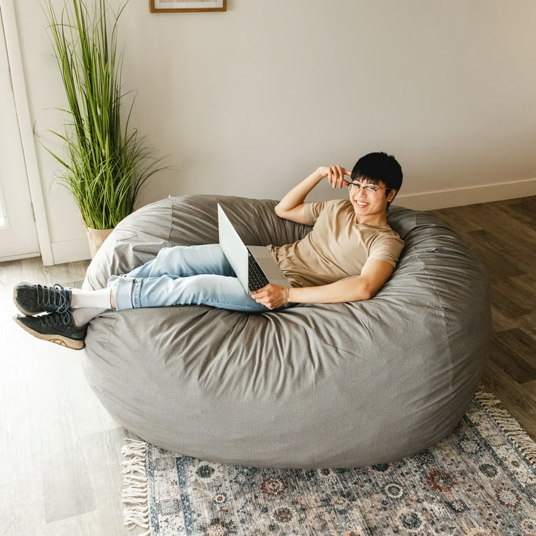 Comfort Research Big Joe Giant 6 Foot Foam Filled Bean Bag Sofa with Soft  Removeable Cover & Reviews