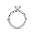 thumbnail image 6 of White Moissanite Lab Created Diamond Engagement Wedding Bridal Ring Set In 14K White Gold Over Sterling Silver(G-H Color,VVS1 Clarity,1.63 Cttw)-7, 6 of 9