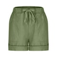thumbnail image 6 of Olyvenn Stylish Womens Shorts Casual Summer Beach Drawstring Shorts with Pockets 5 Inch Loose Cute Vacation Trendy Lounge Clothes Army Green XXL, 6 of 9