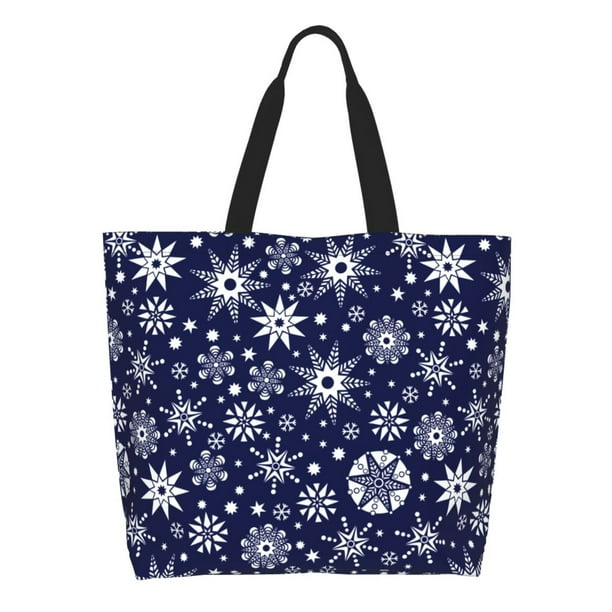Balery Snowflakes2 Bolsa Tote Estilo Estético con Cremalleras, Bolsa de Hombro, Bolsa de Compras Grande y Plegable