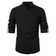 thumbnail image 1 of Blusa y camisa de manga larga con cuello alto para hombre, camisa de lino y algodón para primavera y verano, camisa informal de manga larga con cuello alto para hombre., 1 of 9