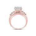 thumbnail image 4 of FB Jewels 10kt Rose Gold Womens Round Diamond Cluster Bridal Wedding Engagement Ring 1.00 Cttw, 4 of 4