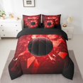 thumbnail image 2 of YST Basketball Comforter Set, 7-Piece, Sports Game, Twin Size, Black Red 3D Ball, 2 of 5