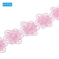 thumbnail image 3 of Unique Bargains 1 Yards Flower Trim Ribbon, 3 Pack Floral Lace Ribbon Pearl Edging Decorating Embroidered Trim Style 1, Pink, 3 of 6