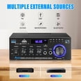 thumbnail image 2 of Receptor amplificador de audio estéreo para el hogar 300Wx2 Bluetooth 5.0, 2 of 8