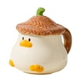 thumbnail image 2 of Taza de café de cerámica, taza de té, creativa, linda caricatura, taza de cereales con forma de pato para el hogar marrón, 2 of 9