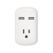 Philips 1 Outlet Wall Tap with 2 USB Ports, 15A/125VAC/1875W, White, SPP1201WA/37