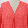 thumbnail image 5 of MSJUHEG Crochet Kimono Bat Wing Cardigan Crochet Shrug Women's Shrug Sweaters Light Weight Cardigan Lightweight Sweater Hollow Out Mesh Cover Up Cardigan Summer Watermelon Red One Size, 5 of 9
