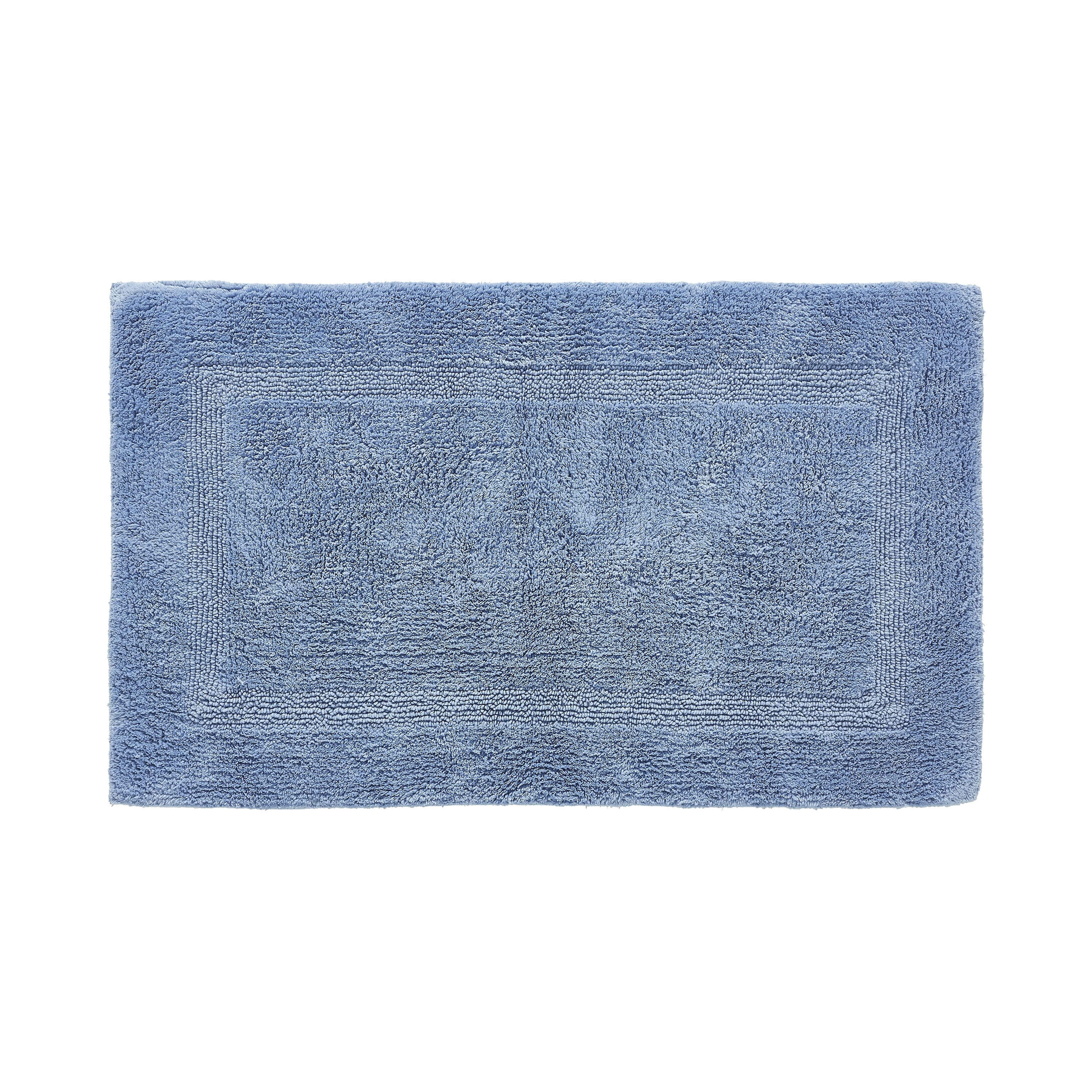 Better Trends 24" x 40" Premium Bathroom Rug Mat, 100% Cotton, Extra Soft Tufted Door Mat, Water Absorbent & Reversible Bath Mat (Dark Blue) Lux Collection
