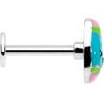 thumbnail image 3 of Body Candy 16G 316L Stainless Steel Blue Celebration Easter Egg Labret LipRing Tragus 8mm, 3 of 7