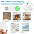 thumbnail image 4 of GreenCyle Remote Control Outlet,1Remote Switch 4Outlet Plugs,Wireless On/Off Light Switch Wall Mounted,15A/1500W,TUV List,No Wiring Needed,500ft RF Range,for Lamp,Fans,Household Appliances, 4 of 8