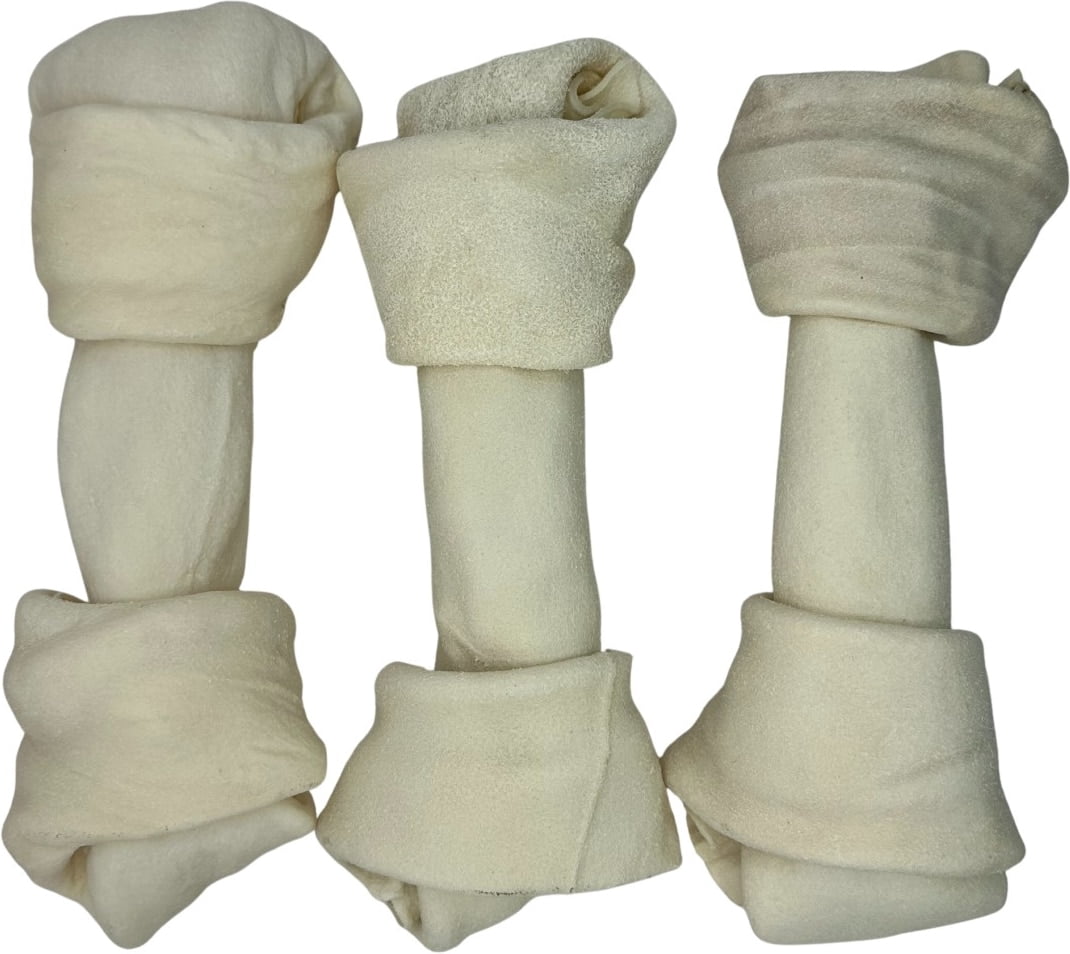 Knotted 8 to 9-in Natural Flavor Rawhide Bone Dog Treats, 10 CT