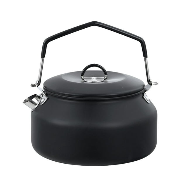 koolsoo Camping Kettle Multifunctional Camping Teapot for Traveling Camping Climbing Black