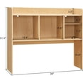 thumbnail image 2 of Desktop Bookshelf, Wooden Desk Storage Hutch with 6 Shelves for Computer Desk, 3-Tier Desktop Display Organizer Rack for Office Home (Natural), 2 of 12