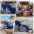 thumbnail image 5 of Coral Navy Blue Outdoor Waterproof Pillow Covers, Coastal Ocean Marine Nautical Beach Decorative Rectangle Throw Pillowcase Sofa Cushion Sham for Patio/Couch/Chair, 20"x12" 2 Pack, 5 of 8
