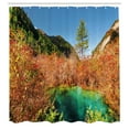 thumbnail image 3 of Ambesonne Nature Shower Curtain, Idyllic Autumn Season, 69"Wx75"L, Green Amber, 3 of 5