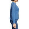 thumbnail image 2 of Christian Siriano New York Women's Long Sleeve Crewneck Pointelle Sweater (Blue, L), 2 of 2