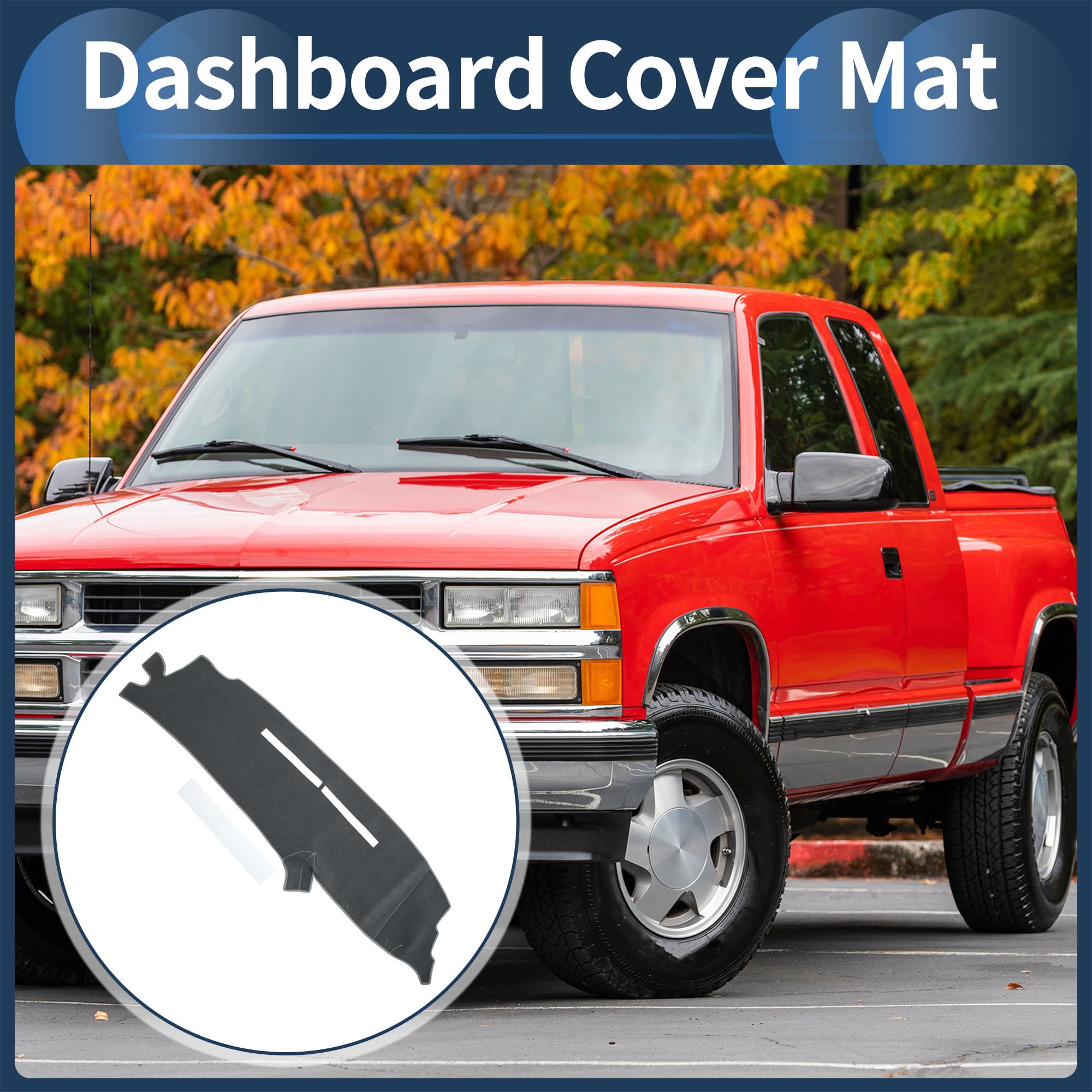 Dashboard Cover Dash Cover Mat Carpet for Chevy Silverado 1997-2000 Polyester Gray