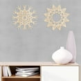thumbnail image 2 of Mandala Wooden Wall Art Set of 2, Snowflake and Sun Look Ornament Artwork, Birch Plywood Rustic Wall Art Accent for Hallway Bedroom Living Room and Offices, 11.4" X 11.4" X 0.1", by Ambesonne, 2 of 4