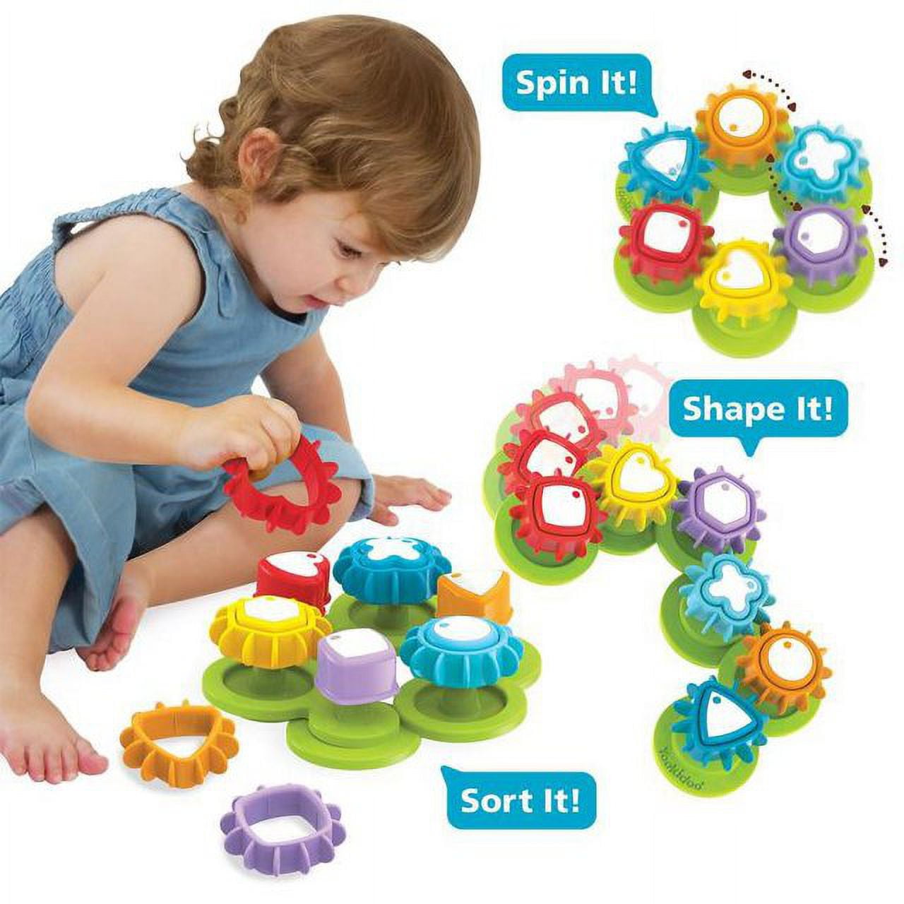 Yookidoo Shape ‘N’ Spin Gear Sorter. A Developmental Activity Toy for Kids Ages 1-3. Toddlers Montessori Sortering Game with Multiple Colors and Shapes, That Also Spins.