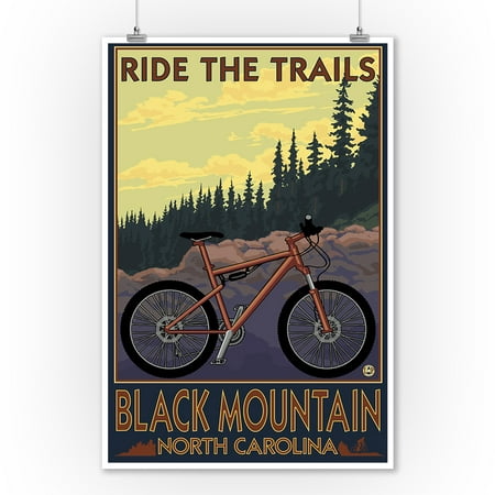 Black Mountain, North Carolina - Ride the Trails - Lantern Press Poster (9x12 Art Print, Wall Decor Travel