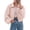 Pink_#15, variant on Sewkxo Women's Puff Sleeve Bomber Jacket Casual Trendy Lapel Collar Full Zip Cropped Tops Loose Fit Spring Fall Pleated Jackets,Black M