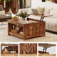 thumbnail image 3 of GUNAITO Lift Top Coffee Table with Storage Cabinet and 2 Compartments for Living Room, brown, 31.5''Hx31.5''W in, 3 of 8