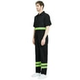 thumbnail image 3 of Toptie Short-Sleeve Coverall Safety Enhanced Visibility Striped One Piece Jumpsuit-Black-2XL Regular, 3 of 6