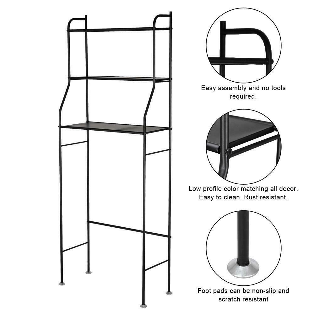 Bathroom Space Saver Over The Toilet 3Tier Bathroom OrganizerMetal Frame Shelf for Home