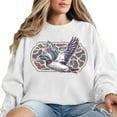 thumbnail image 5 of Camo Flying Mallard Bird Sweatshirt – Vintage Old School Camo Unisex Hunting Sweatshirt, Outdoor Duck Hunting Graphic Top, Country Gift for Men and Women, 5 of 7