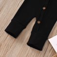 thumbnail image 2 of Nafuu Baby Boys Romper Solid Color Crew Neck Long Sleeve Soft Knit Ribbed Outfit Comfortable Autumn Toddler Clothing Leisure Home Boy Jumpsuit,Black,18-24 Months, 2 of 8