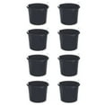 Mainstays 17Gallon Plastic Utility Tub with Rope Handles, Black, Set of 8